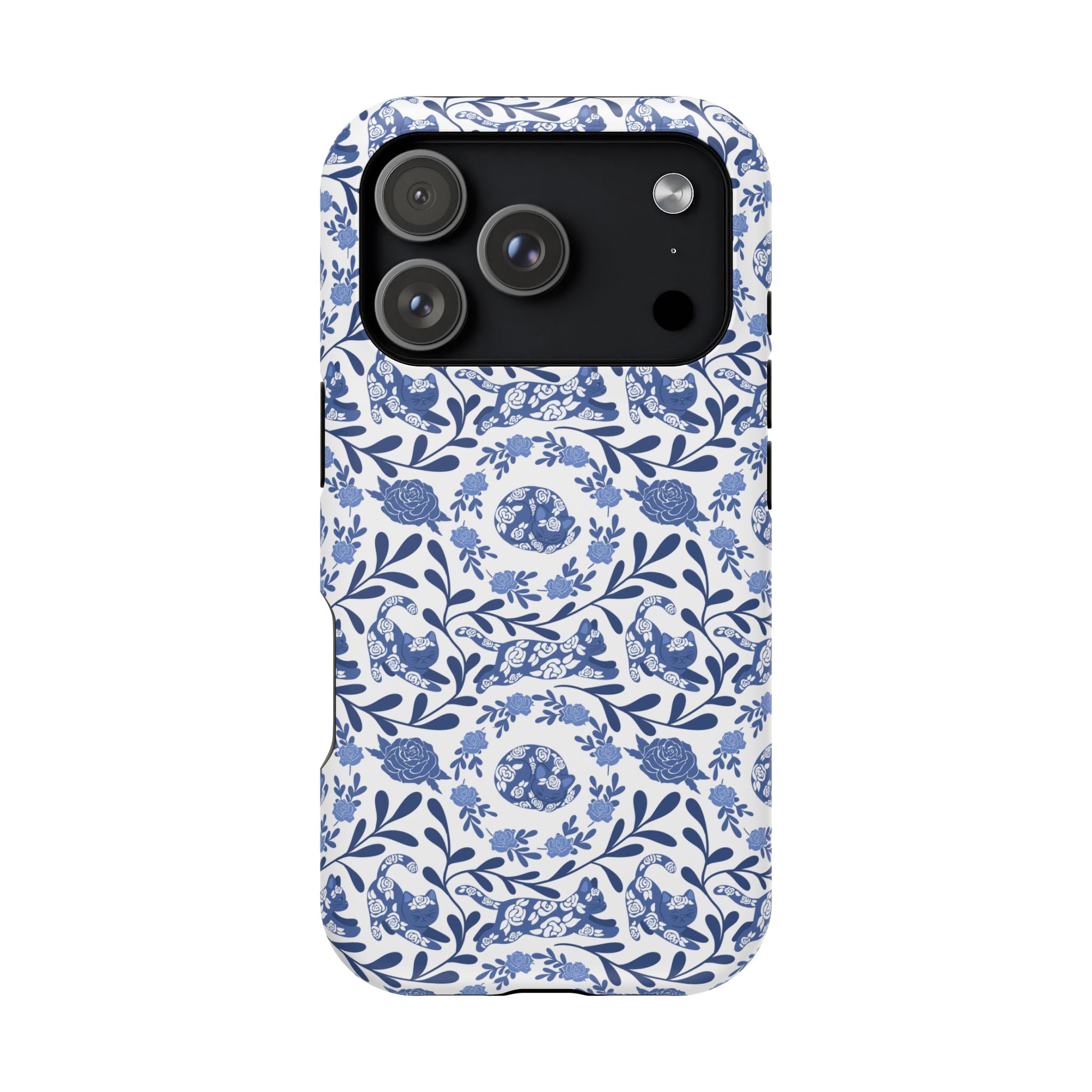 Floral Kitty Fine China iPhone Case  – Magnetic Impact-Resistant