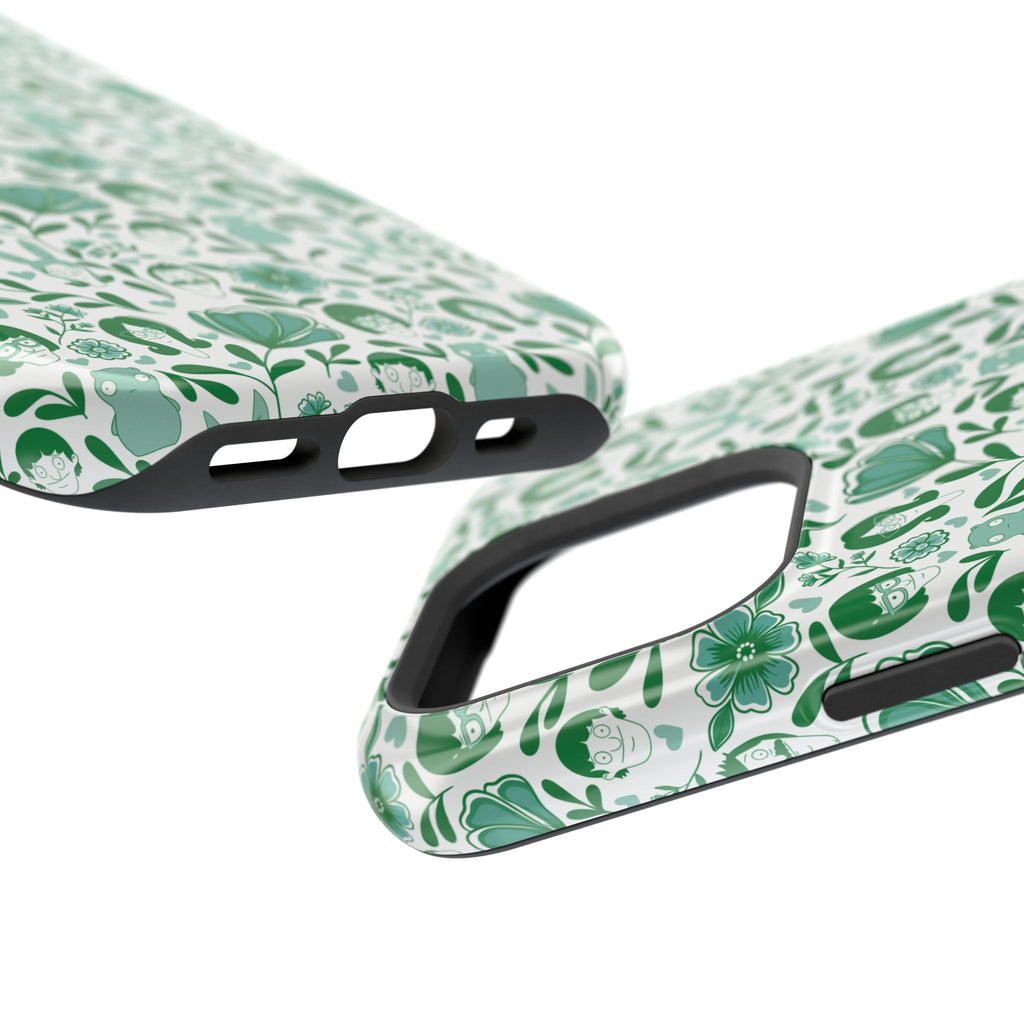 Belcher's Fine China iPhone Case V1 Green – Magnetic Impact-Resistant