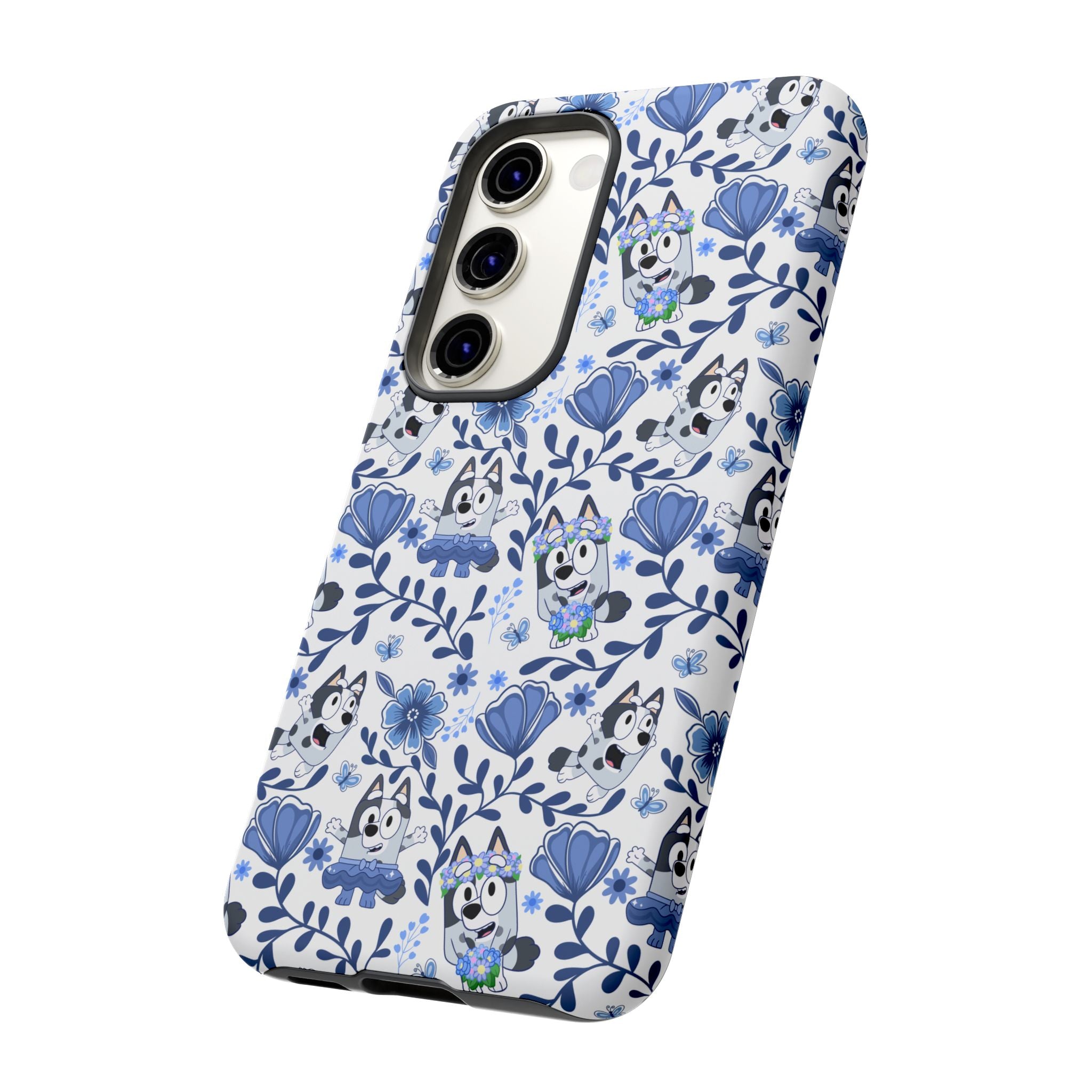 Cute Dog-Themed Phone Case, Floral Phone Cover, Gift for Dog Lovers, Pet Owner Accessories, Trendy Mobile Cases