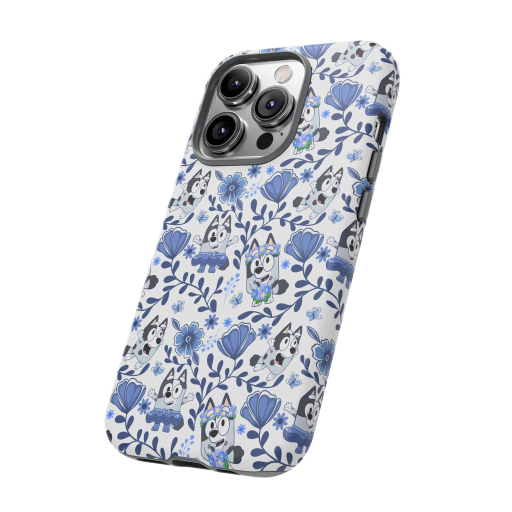 Cute Dog-Themed Phone Case, Floral Phone Cover, Gift for Dog Lovers, Pet Owner Accessories, Trendy Mobile Cases