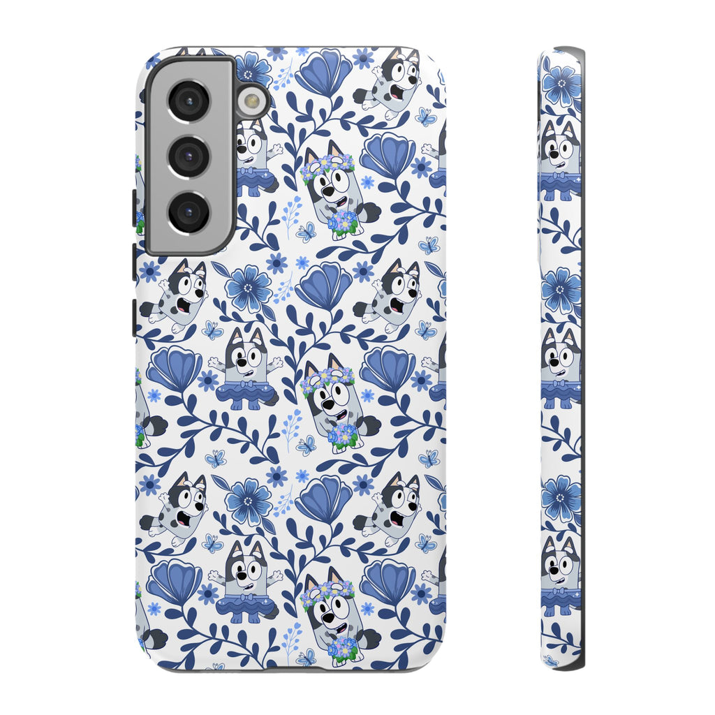Cute Dog-Themed Phone Case, Floral Phone Cover, Gift for Dog Lovers, Pet Owner Accessories, Trendy Mobile Cases