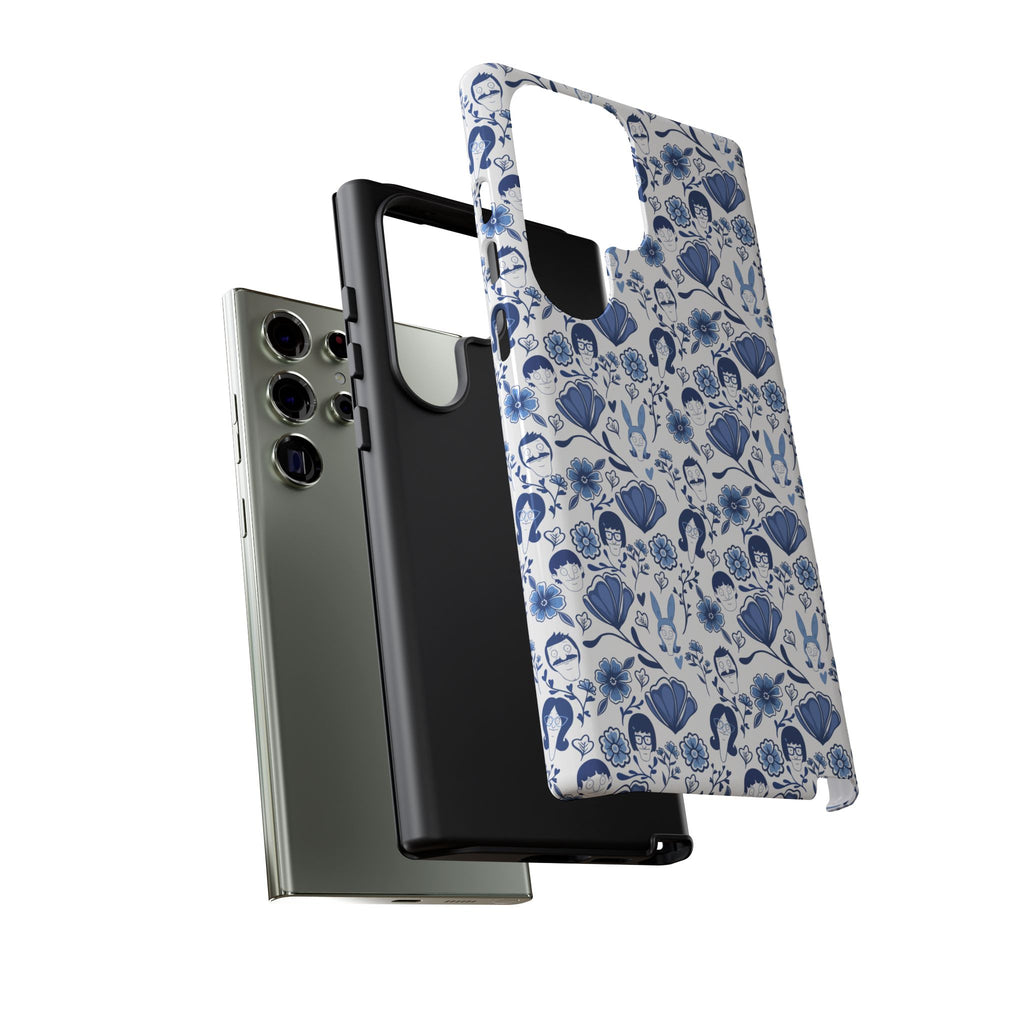 Bob's Burgers Inspired Blue Fine China Floral Tough Phone Case for iPhone, Google, and Samsung