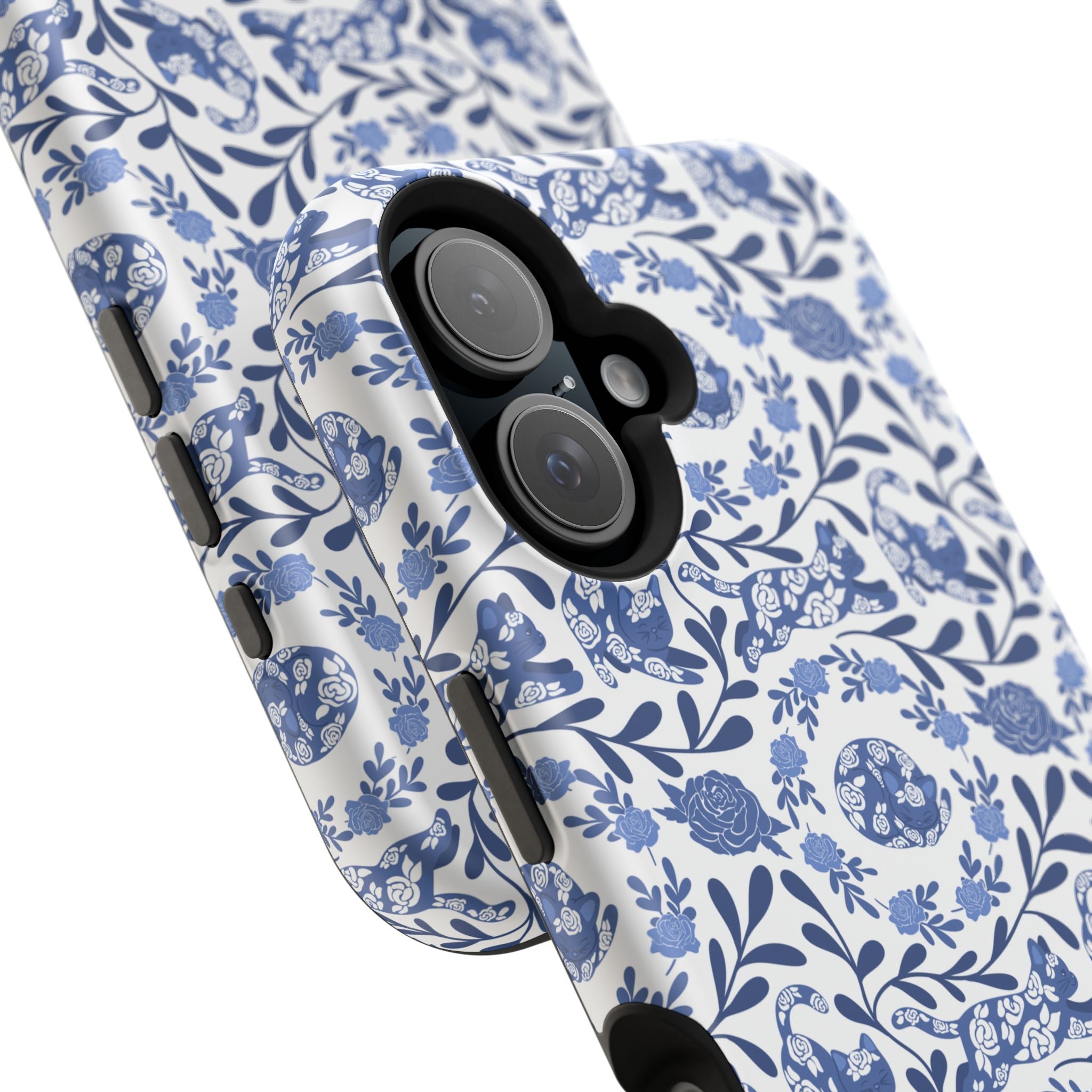 Floral Kitty Fine China iPhone Case  – Magnetic Impact-Resistant