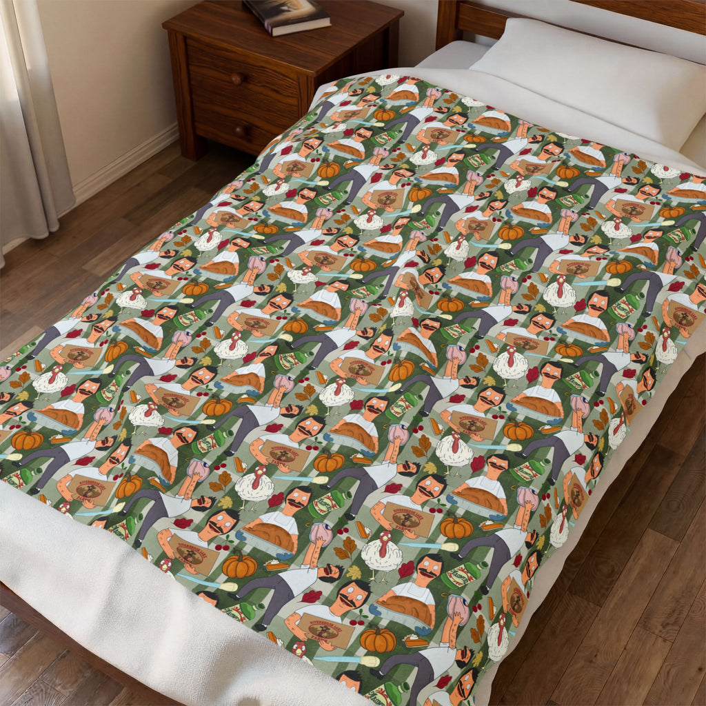 Plaid Thanksgiving with Bob Cozy Plush Blanket