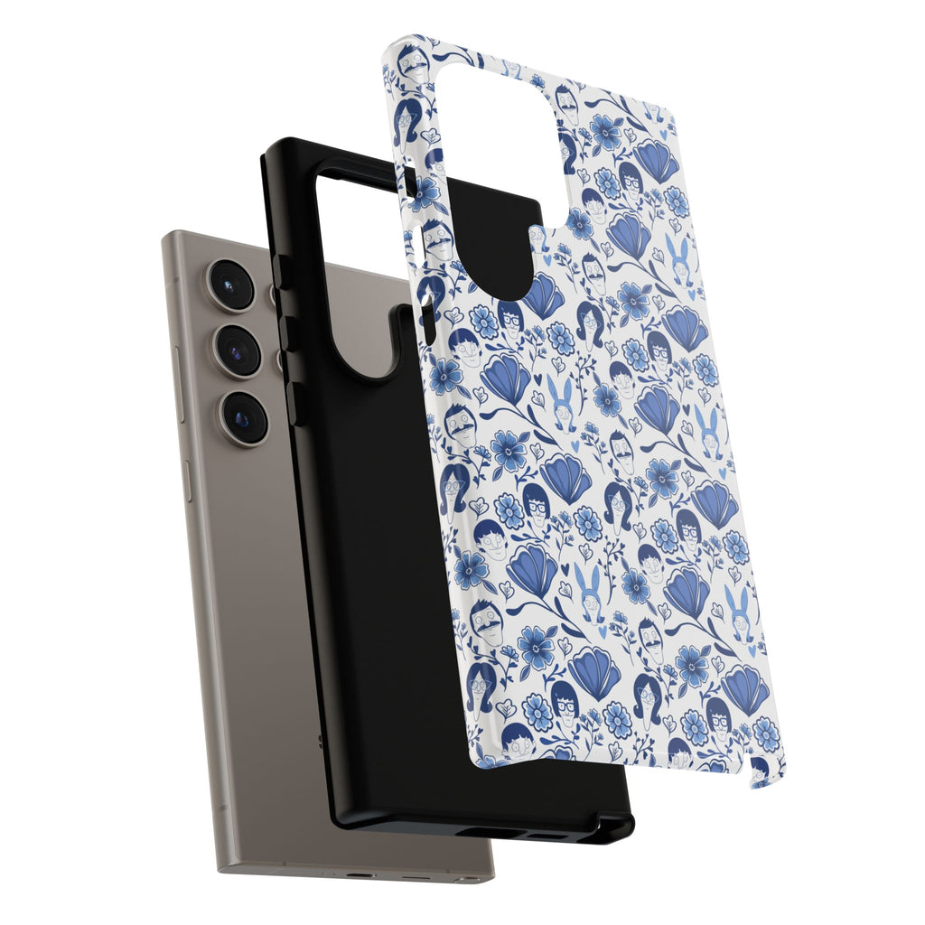Bob's Burgers Inspired Blue Fine China Floral Tough Phone Case for iPhone, Google, and Samsung