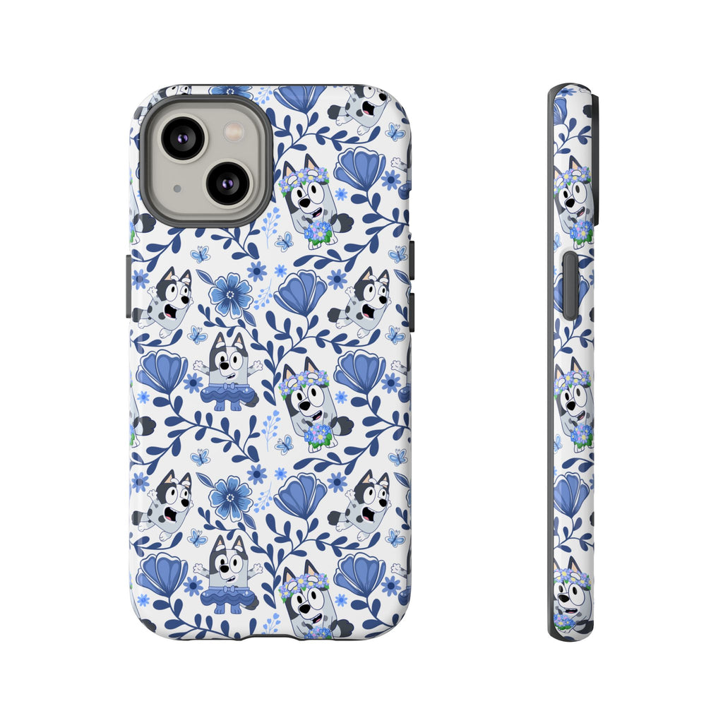Cute Dog-Themed Phone Case, Floral Phone Cover, Gift for Dog Lovers, Pet Owner Accessories, Trendy Mobile Cases