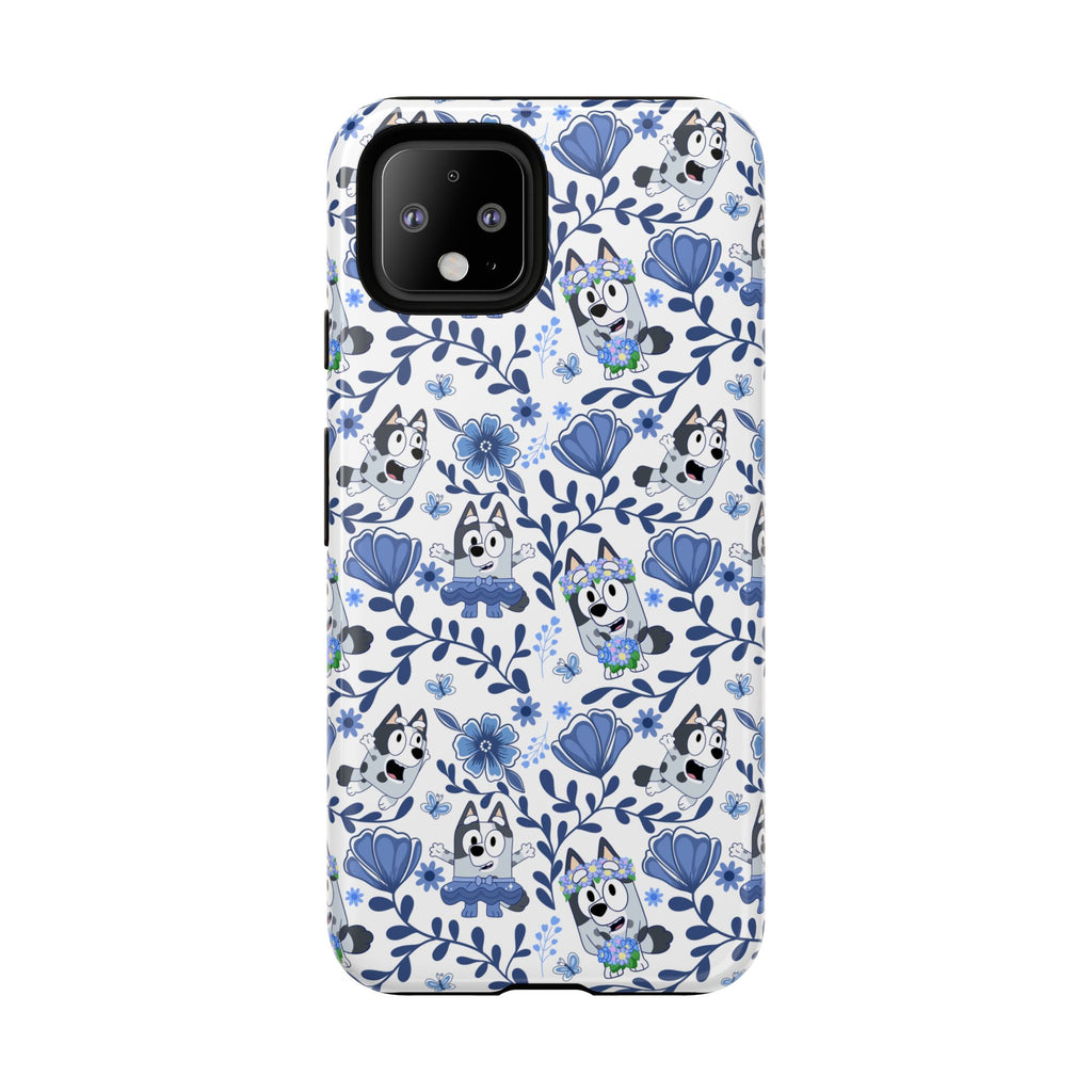 Cute Dog-Themed Phone Case, Floral Phone Cover, Gift for Dog Lovers, Pet Owner Accessories, Trendy Mobile Cases