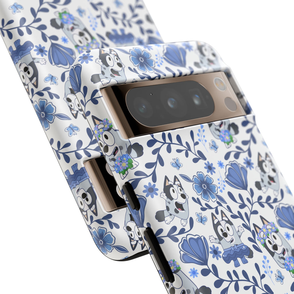Cute Dog-Themed Phone Case, Floral Phone Cover, Gift for Dog Lovers, Pet Owner Accessories, Trendy Mobile Cases
