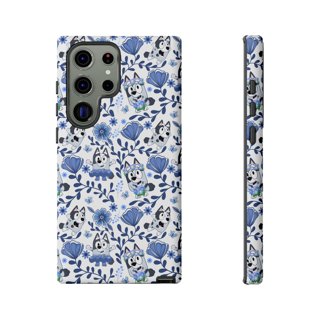 Cute Dog-Themed Phone Case, Floral Phone Cover, Gift for Dog Lovers, Pet Owner Accessories, Trendy Mobile Cases