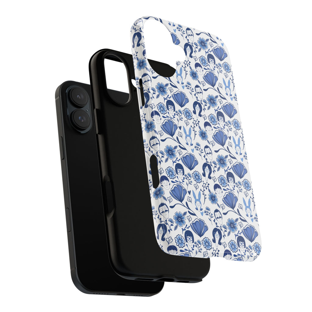 Bob's Burgers Inspired Blue Fine China Floral Tough Phone Case for iPhone, Google, and Samsung