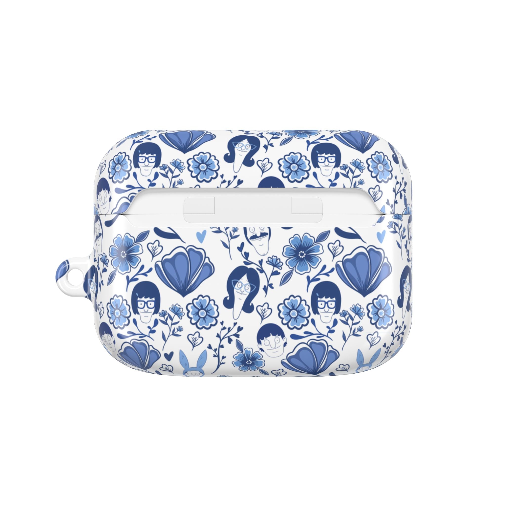 Bobs Burgers Inspired Floral AirPod Cases, Cute Earbud Holder, Blue Flower Protective Cover, Gift for Music Lovers, Trendy Tech Accessory