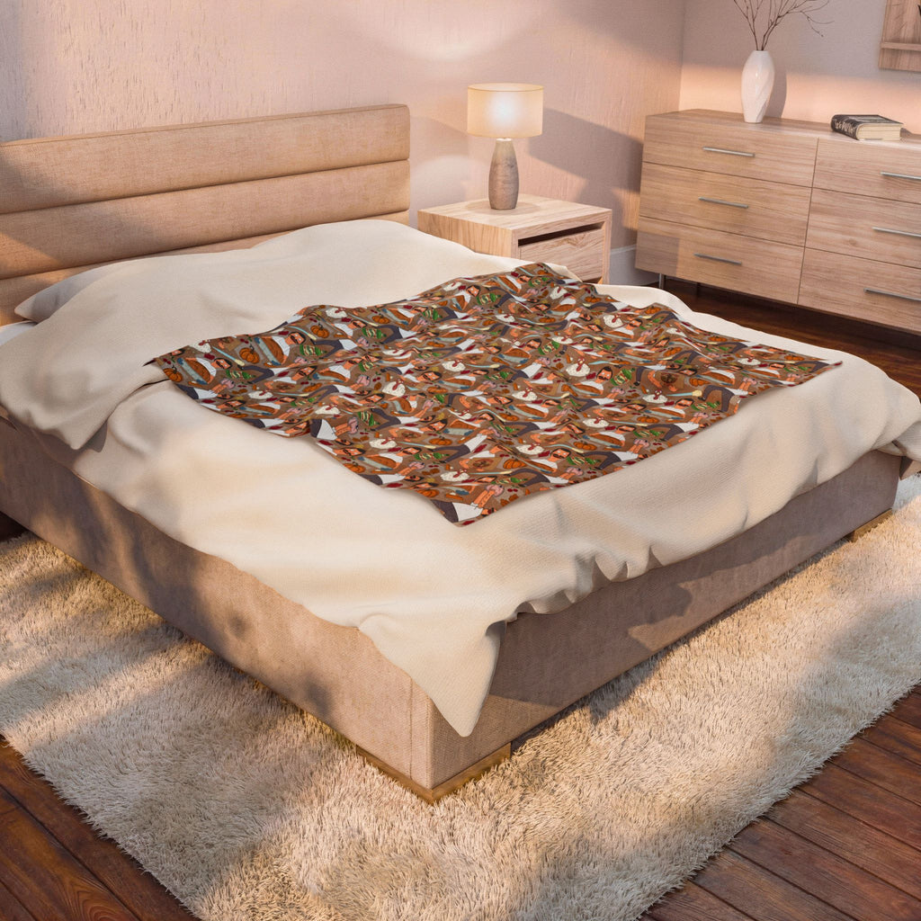 Gingham Thanksgiving with Bob Cozy Plush Blanket