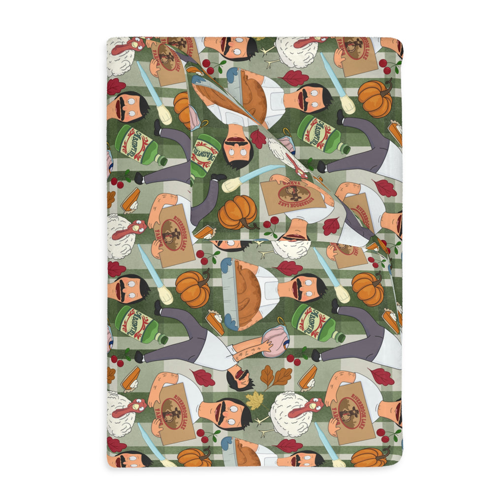 Plaid Thanksgiving Bob Velveteen Blanket (Double Side Print)
