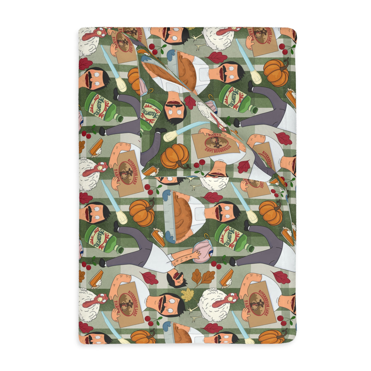 Plaid Thanksgiving Bob Velveteen Blanket (Double Side Print)