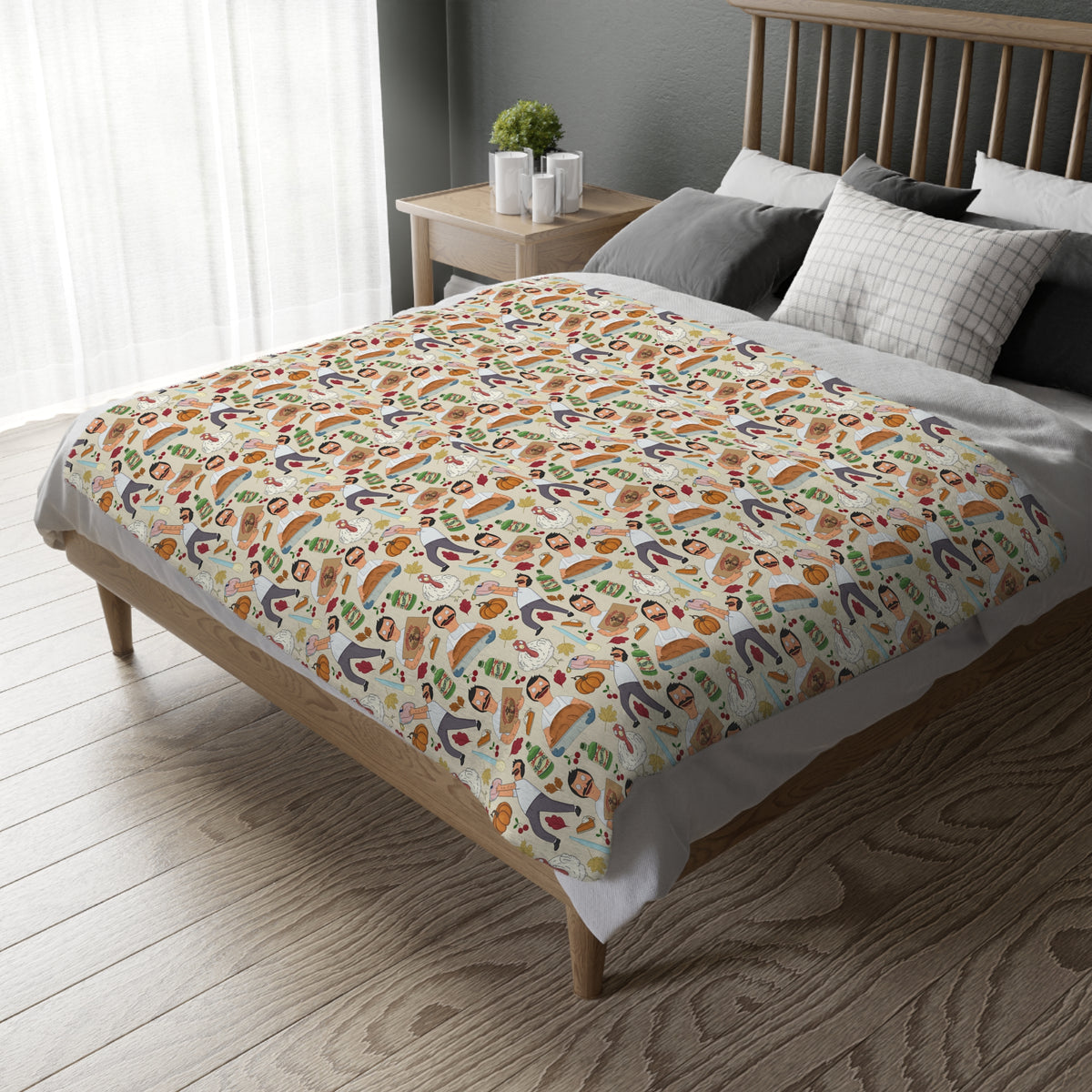 Original Thanksgiving Bob Velveteen Blanket (Double Side Print)