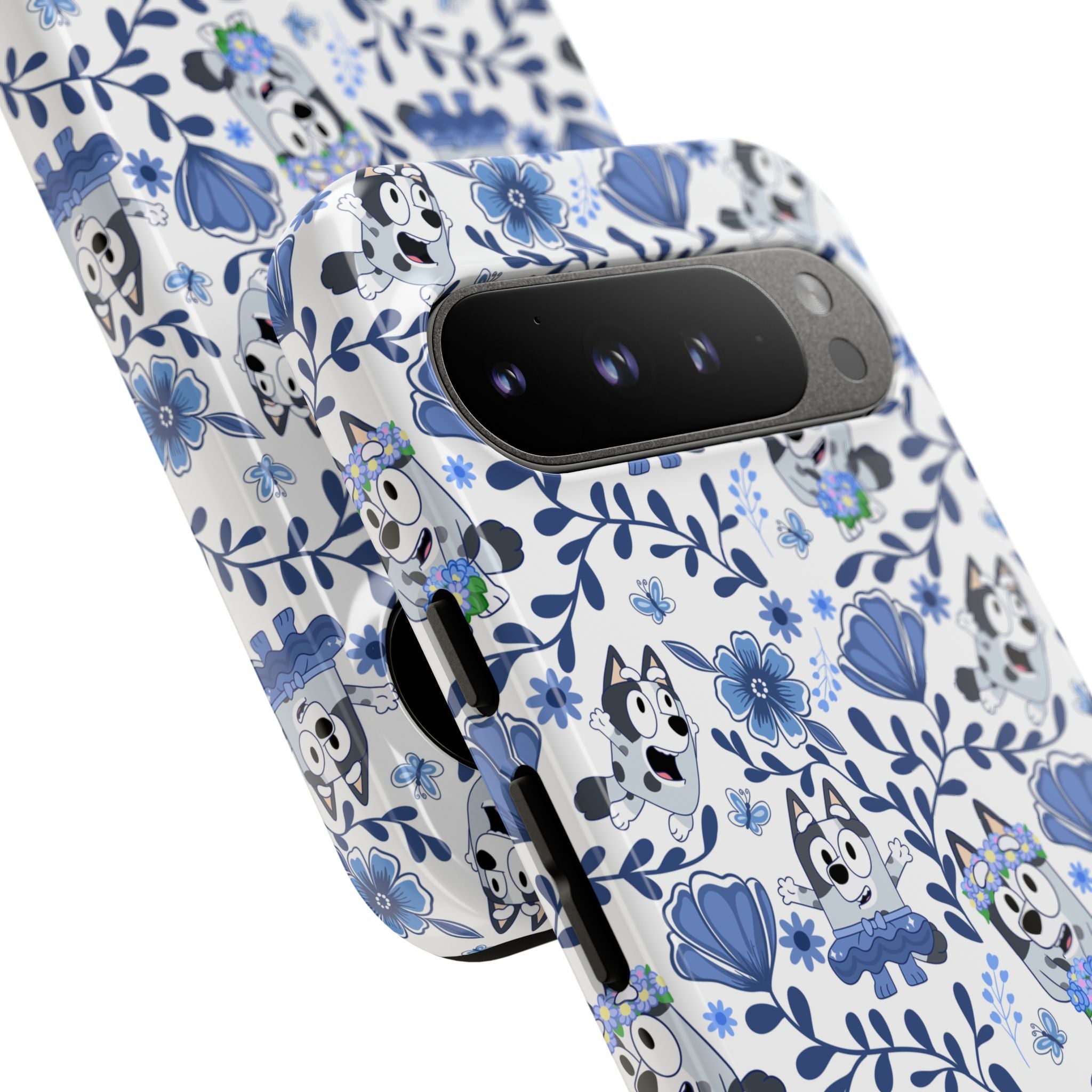 Cute Dog-Themed Phone Case, Floral Phone Cover, Gift for Dog Lovers, Pet Owner Accessories, Trendy Mobile Cases