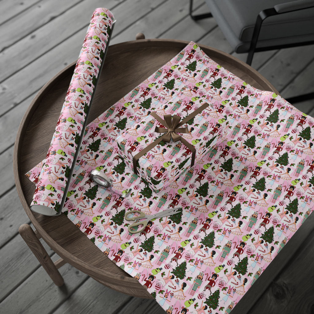 Belcher's Nutcracker Pink Plaid Gift Wrap