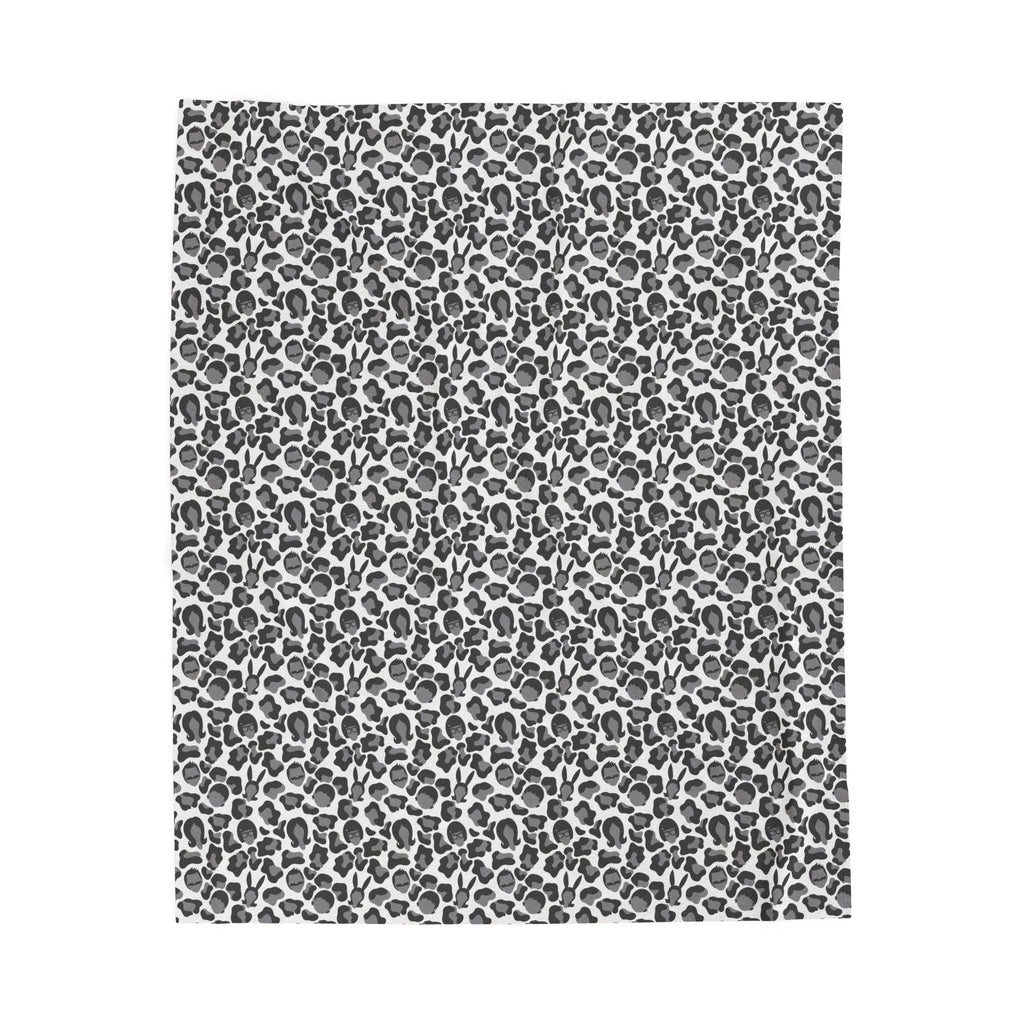 Snow Leopard Print Belchers Plush Blanket