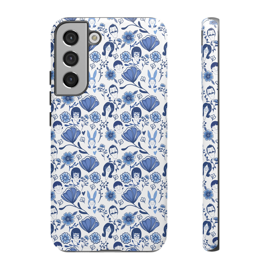Bob's Burgers Inspired Blue Fine China Floral Tough Phone Case for iPhone, Google, and Samsung