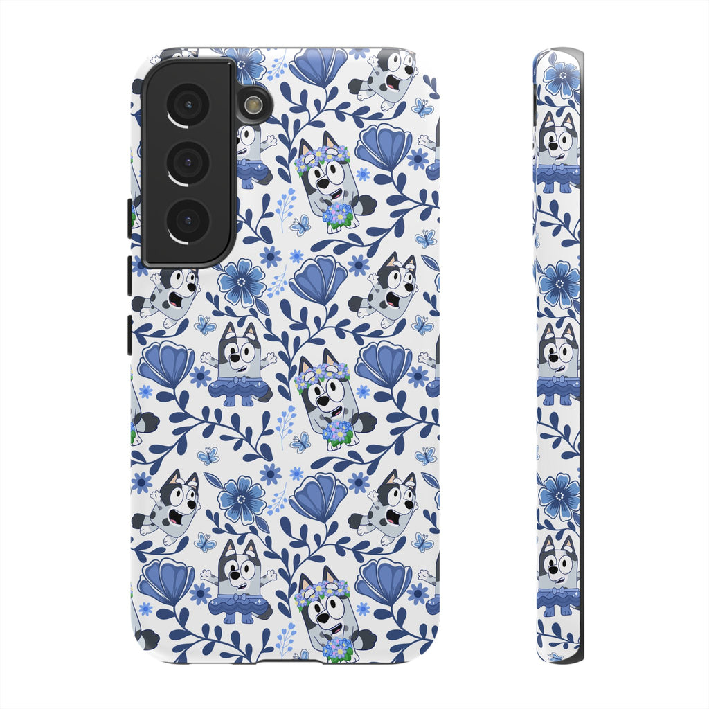 Cute Dog-Themed Phone Case, Floral Phone Cover, Gift for Dog Lovers, Pet Owner Accessories, Trendy Mobile Cases
