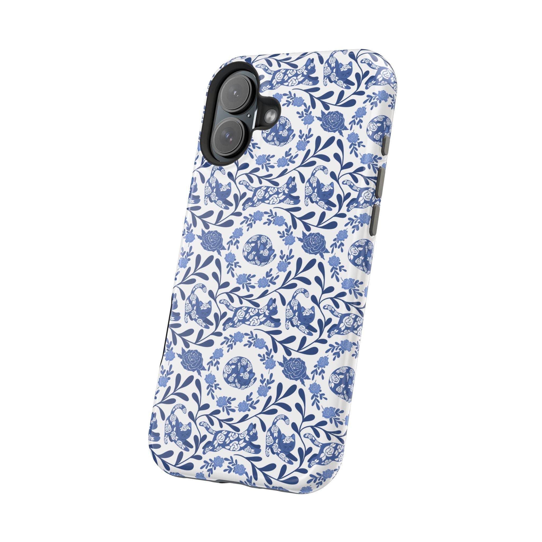 Floral Kitty Fine China iPhone Case  – Magnetic Impact-Resistant