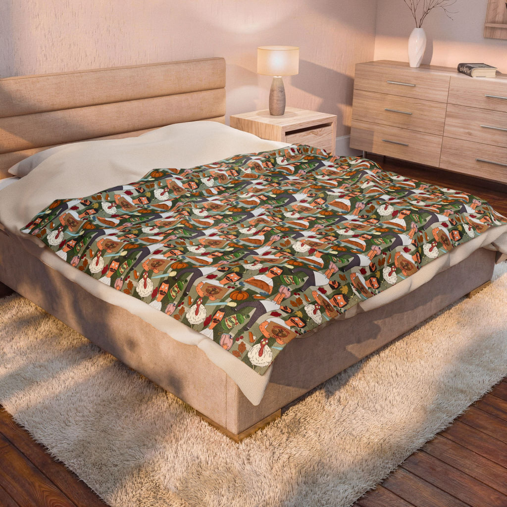 Plaid Thanksgiving with Bob Cozy Plush Blanket