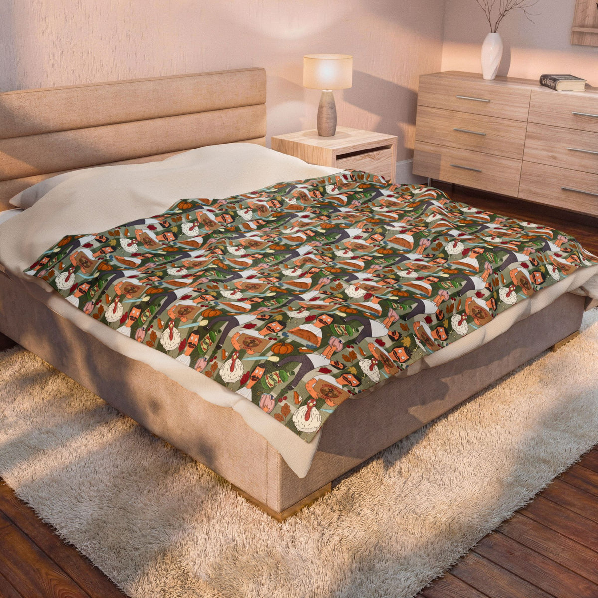 Plaid Thanksgiving with Bob Cozy Plush Blanket