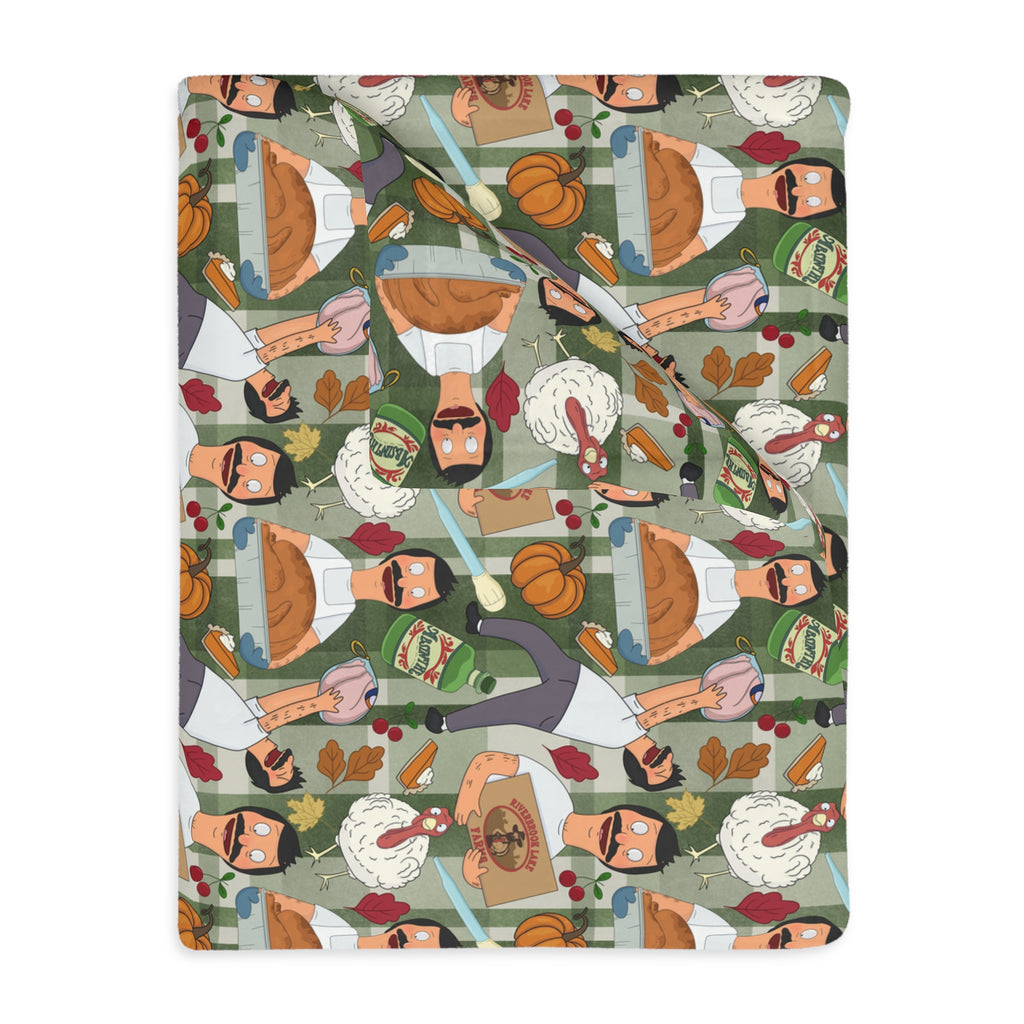 Plaid Thanksgiving Bob Velveteen Blanket (Double Side Print)