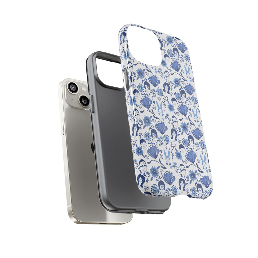 Bob's Burgers Inspired Blue Fine China Floral Tough Phone Case for iPhone, Google, and Samsung
