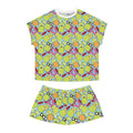 Women’s Patterned Short Pajama Set — Playful Breakfast Print