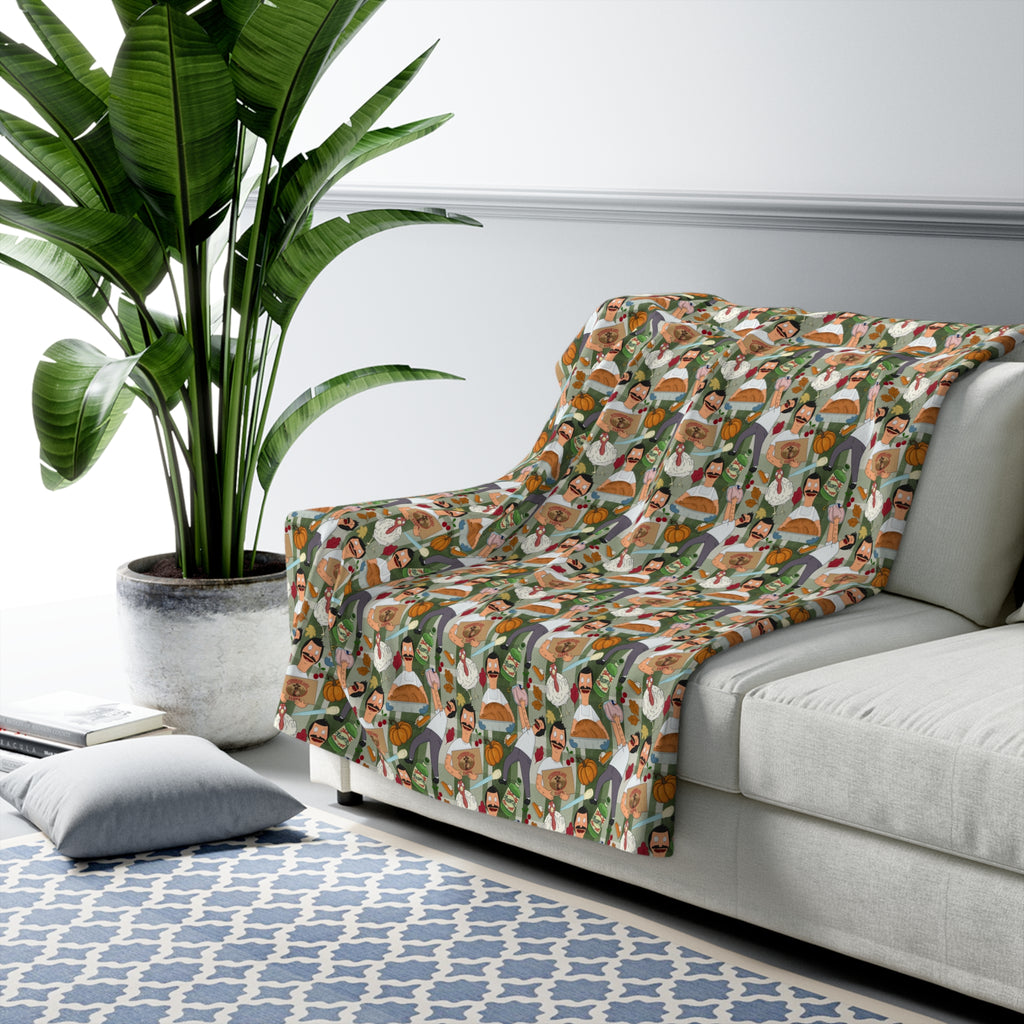 Plaid Thanksgiving Bob Sherpa Fleece Blanket