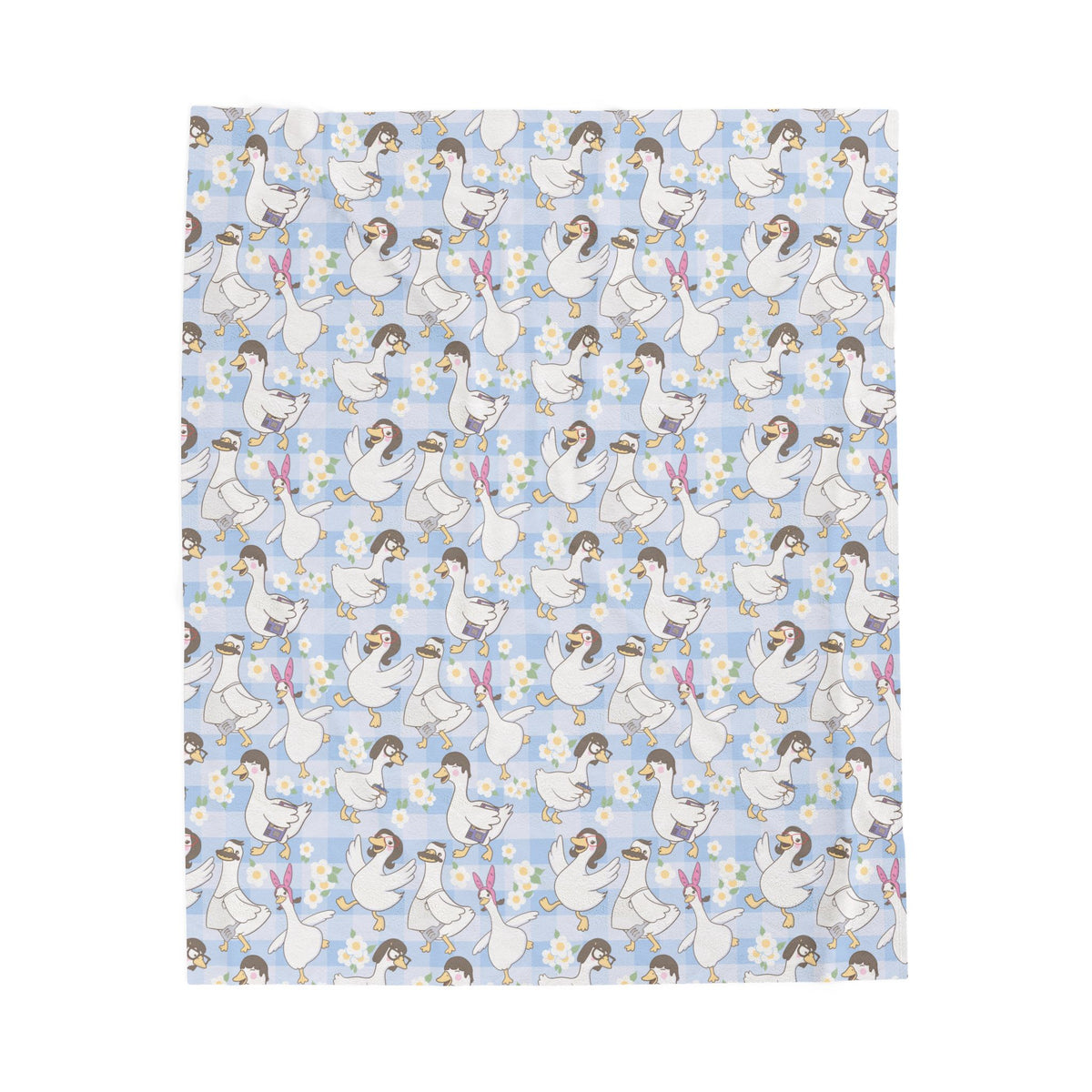 Belcher's Silly Goose Velveteen Plush Blanket — Soft Blue Fairy Tale Throw for Girls & Nursery