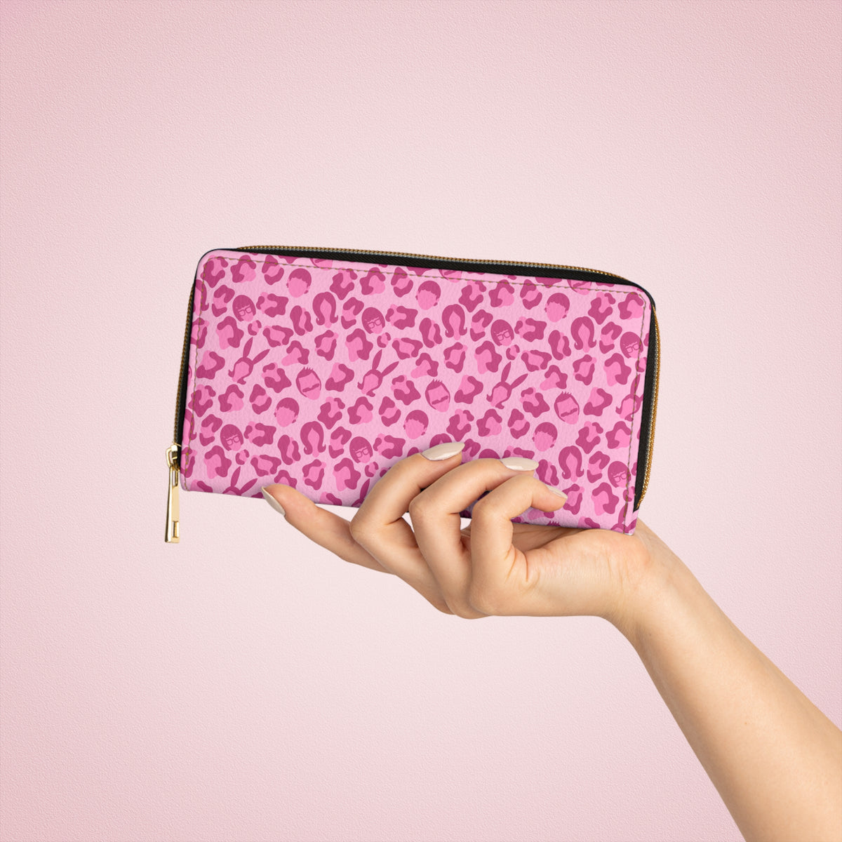 Belchers Pink Leopard Print Zipper Wallet