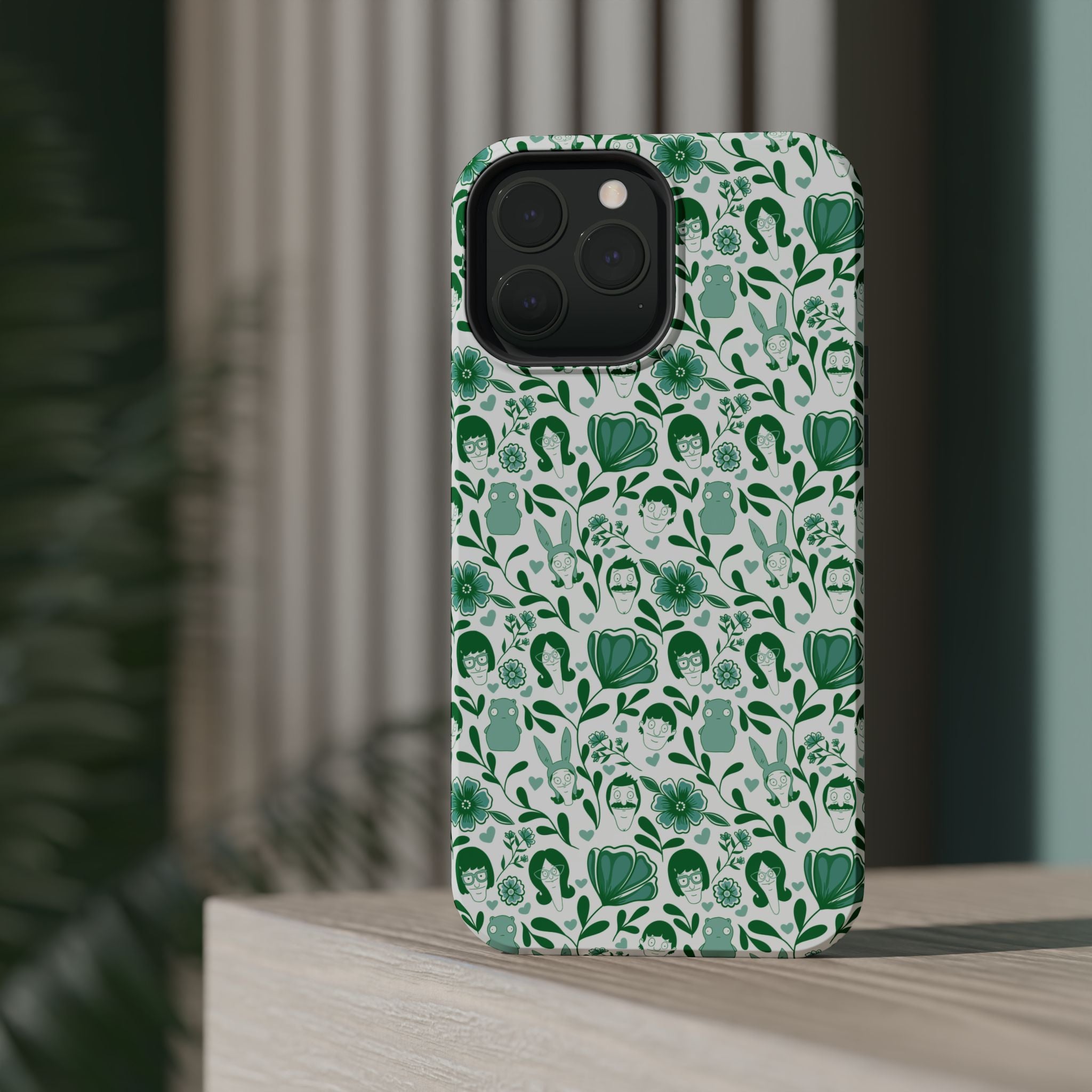 Belcher's Fine China iPhone Case V1 Green – Magnetic Impact-Resistant