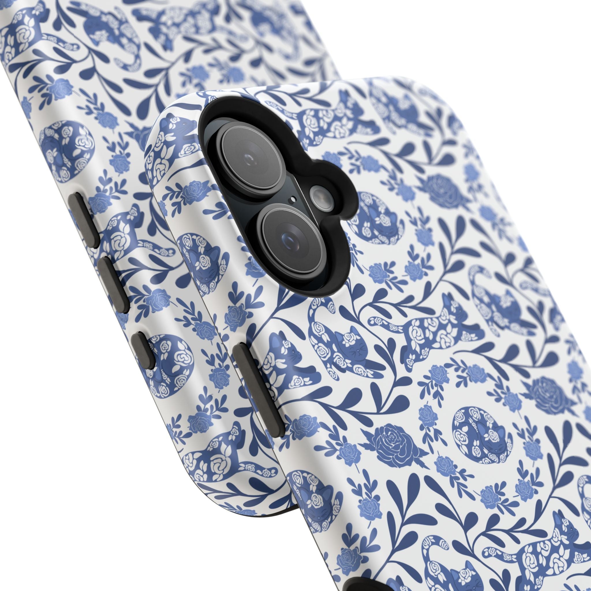 Floral Kitty Fine China iPhone Case  – Magnetic Impact-Resistant