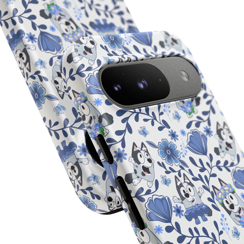 Cute Dog-Themed Phone Case, Floral Phone Cover, Gift for Dog Lovers, Pet Owner Accessories, Trendy Mobile Cases