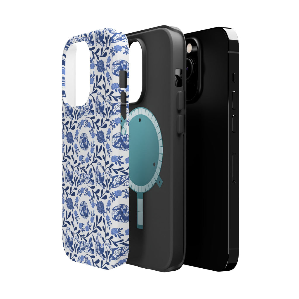 Floral Kitty Fine China iPhone Case  – Magnetic Impact-Resistant