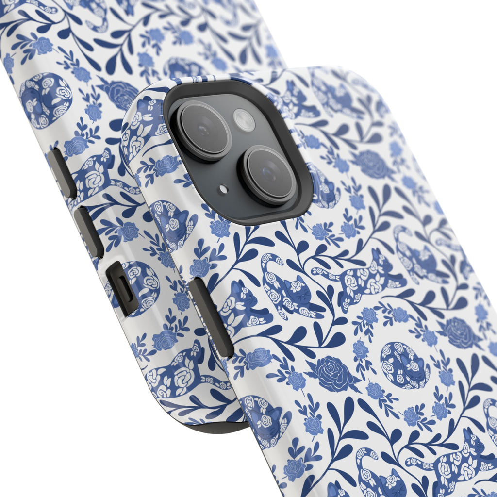 Floral Kitty Fine China iPhone Case  – Magnetic Impact-Resistant