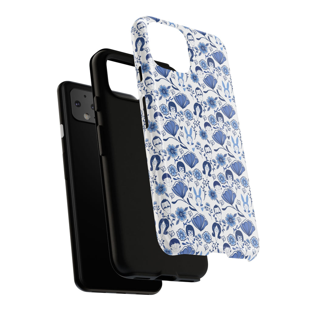 Bob's Burgers Inspired Blue Fine China Floral Tough Phone Case for iPhone, Google, and Samsung