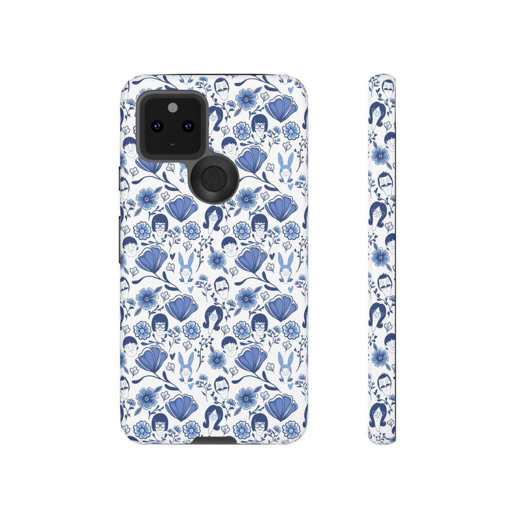 Bob's Burgers Inspired Blue Fine China Floral Tough Phone Case for iPhone, Google, and Samsung