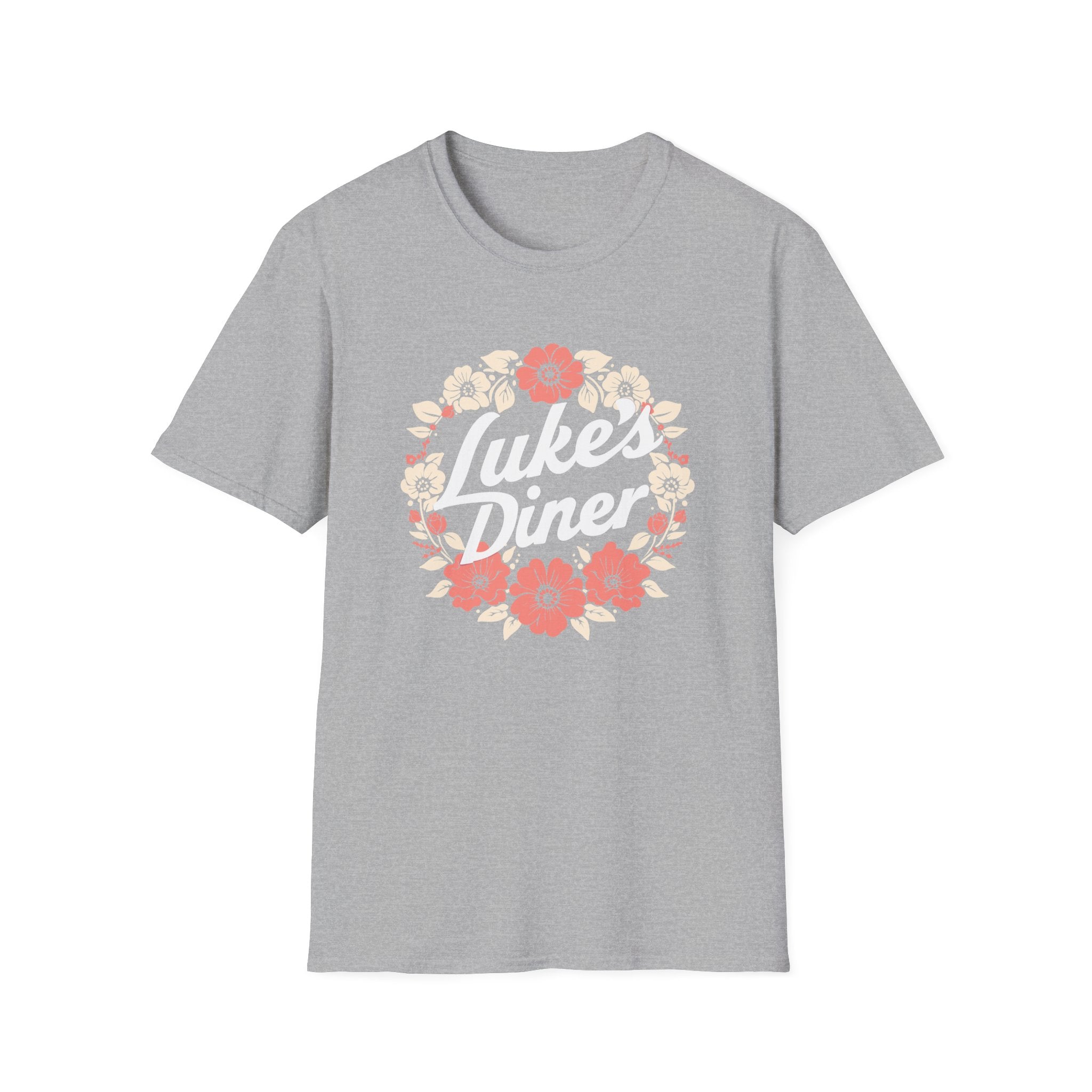 Floral Luke's Diner Inspired T-Shirt, Vintage Cafe Shirt, Gift for Friends, Unisex Casual Tee, Birthday Gift, Cozy Everyday Wear