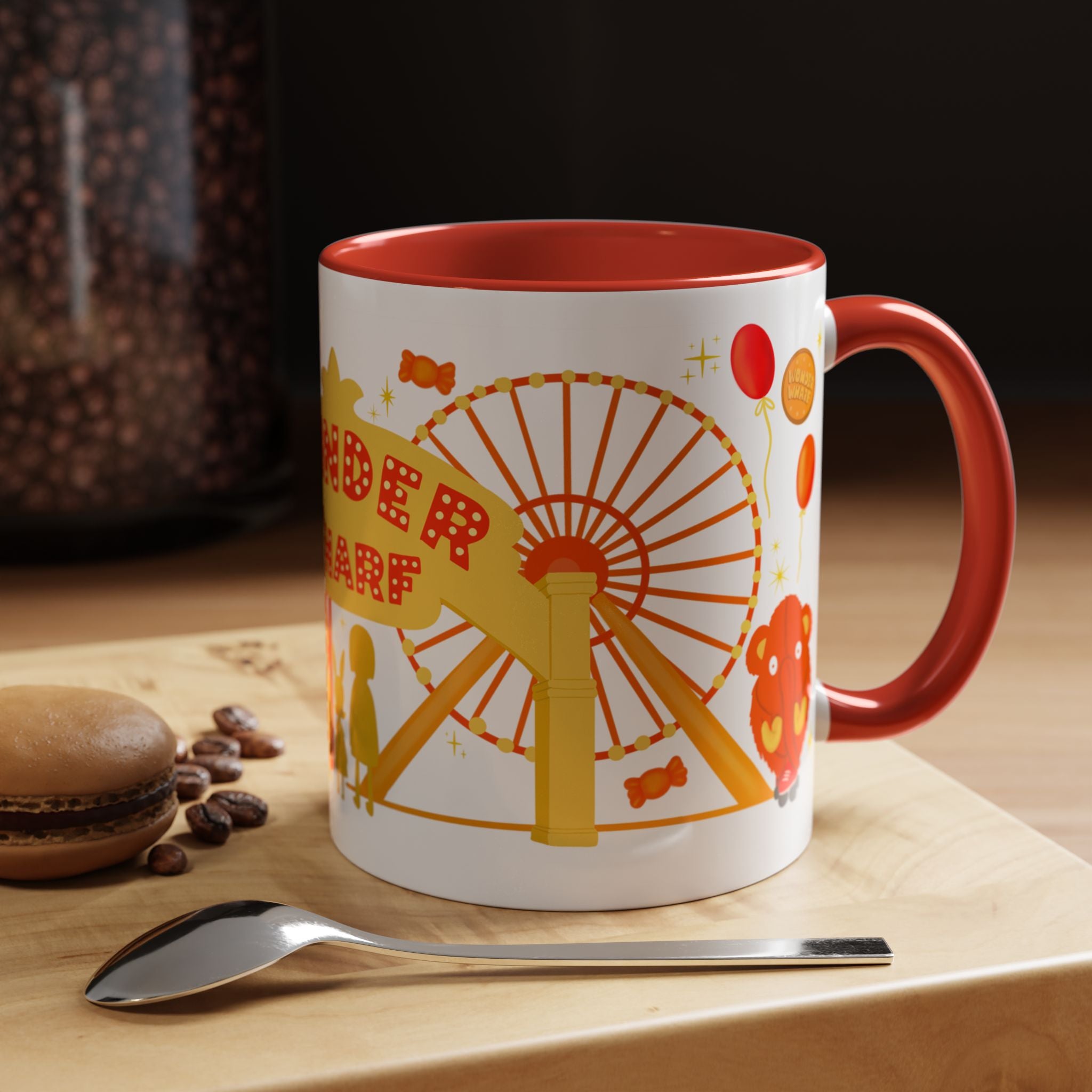 Wonder Wharf Accent Coffee Mug (11, 15oz) (RED VERSION)