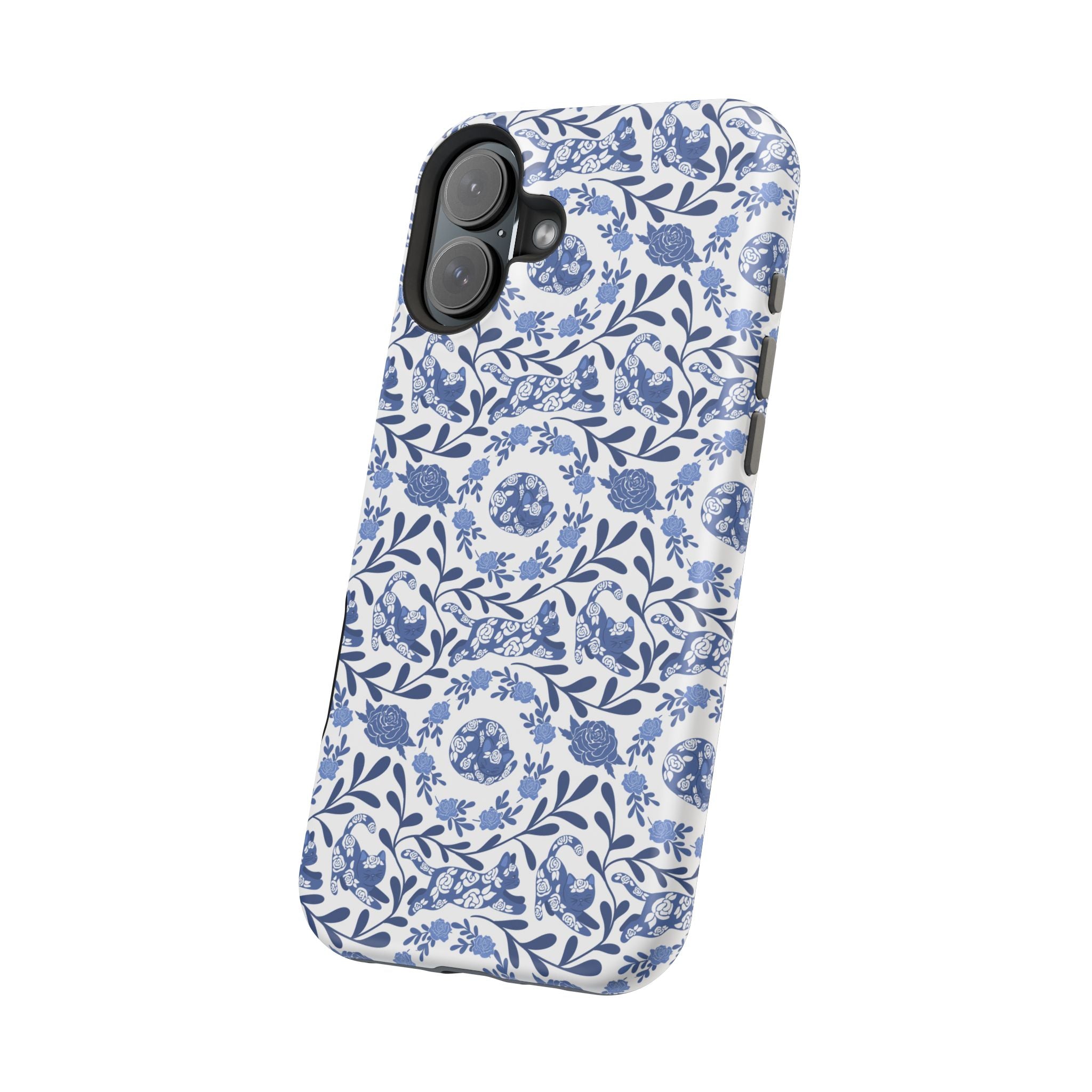 Floral Kitty Fine China iPhone Case  – Magnetic Impact-Resistant