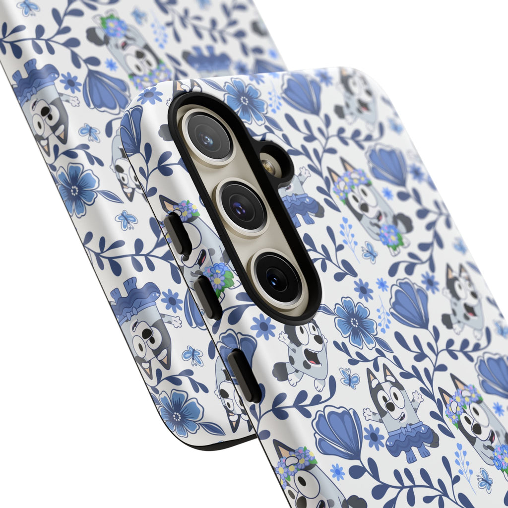 Cute Dog-Themed Phone Case, Floral Phone Cover, Gift for Dog Lovers, Pet Owner Accessories, Trendy Mobile Cases