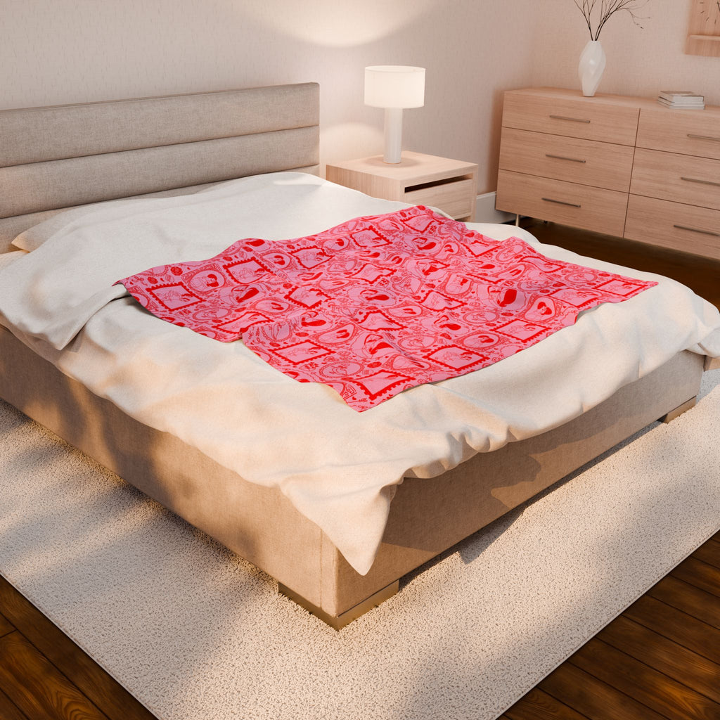 Copy of Bob's Burgers Inspired Valentine's Velveteen Plush Blanket-Pink