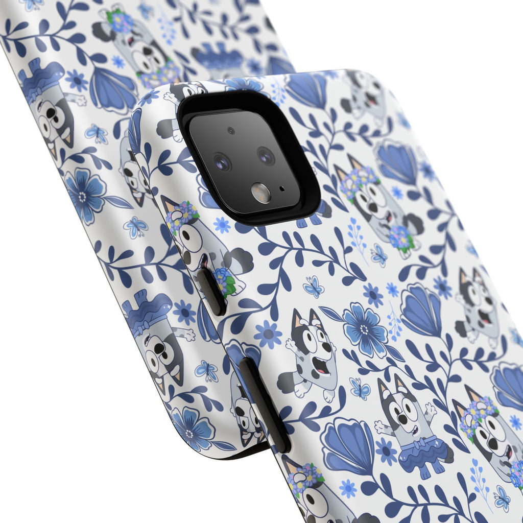 Cute Dog-Themed Phone Case, Floral Phone Cover, Gift for Dog Lovers, Pet Owner Accessories, Trendy Mobile Cases