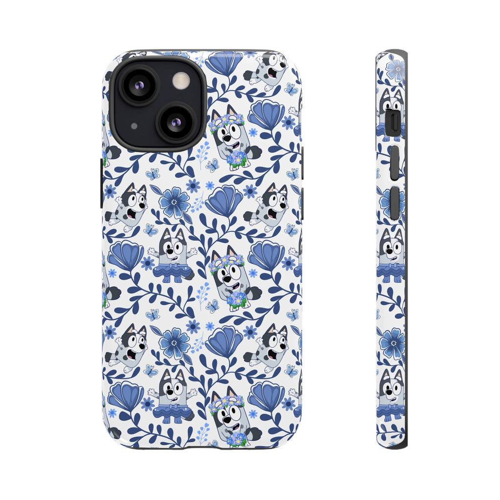 Cute Dog-Themed Phone Case, Floral Phone Cover, Gift for Dog Lovers, Pet Owner Accessories, Trendy Mobile Cases
