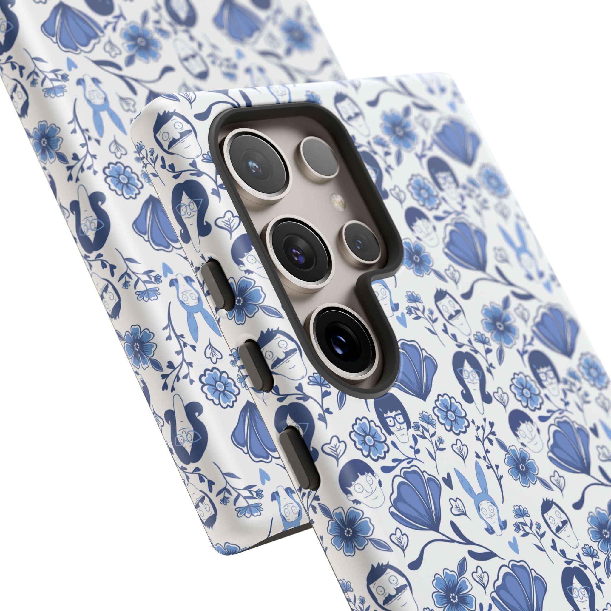 Bob's Burgers Inspired Blue Fine China Floral Tough Phone Case for iPhone, Google, and Samsung