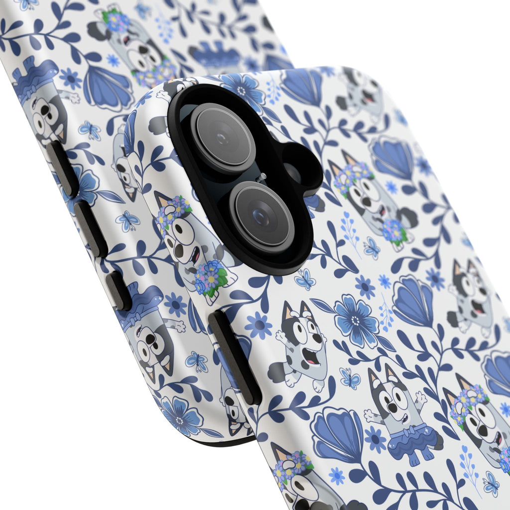 Cute Dog-Themed Phone Case, Floral Phone Cover, Gift for Dog Lovers, Pet Owner Accessories, Trendy Mobile Cases