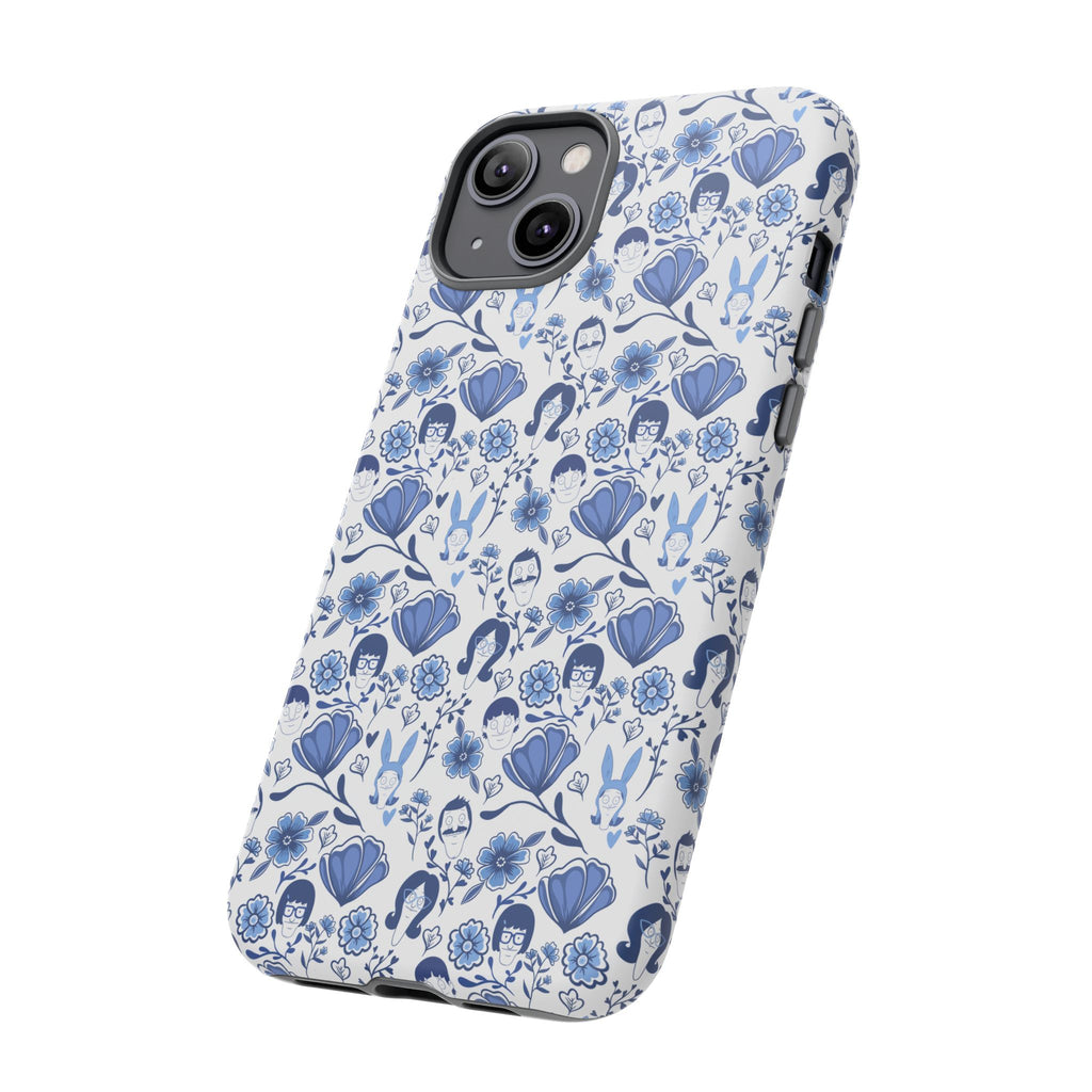 Bob's Burgers Inspired Blue Fine China Floral Tough Phone Case for iPhone, Google, and Samsung